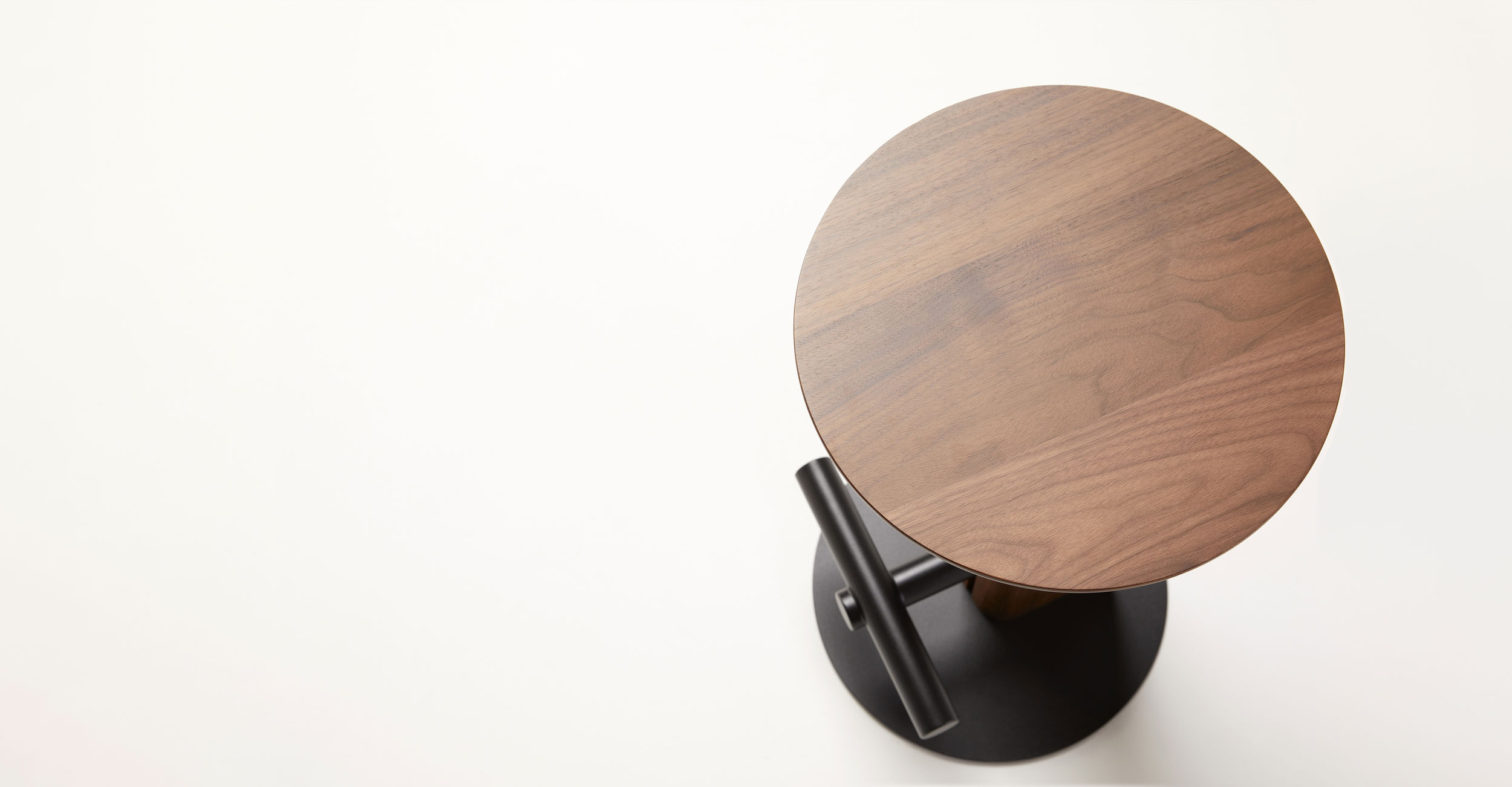 Top view of Rook Stool in Natural Walnut finish