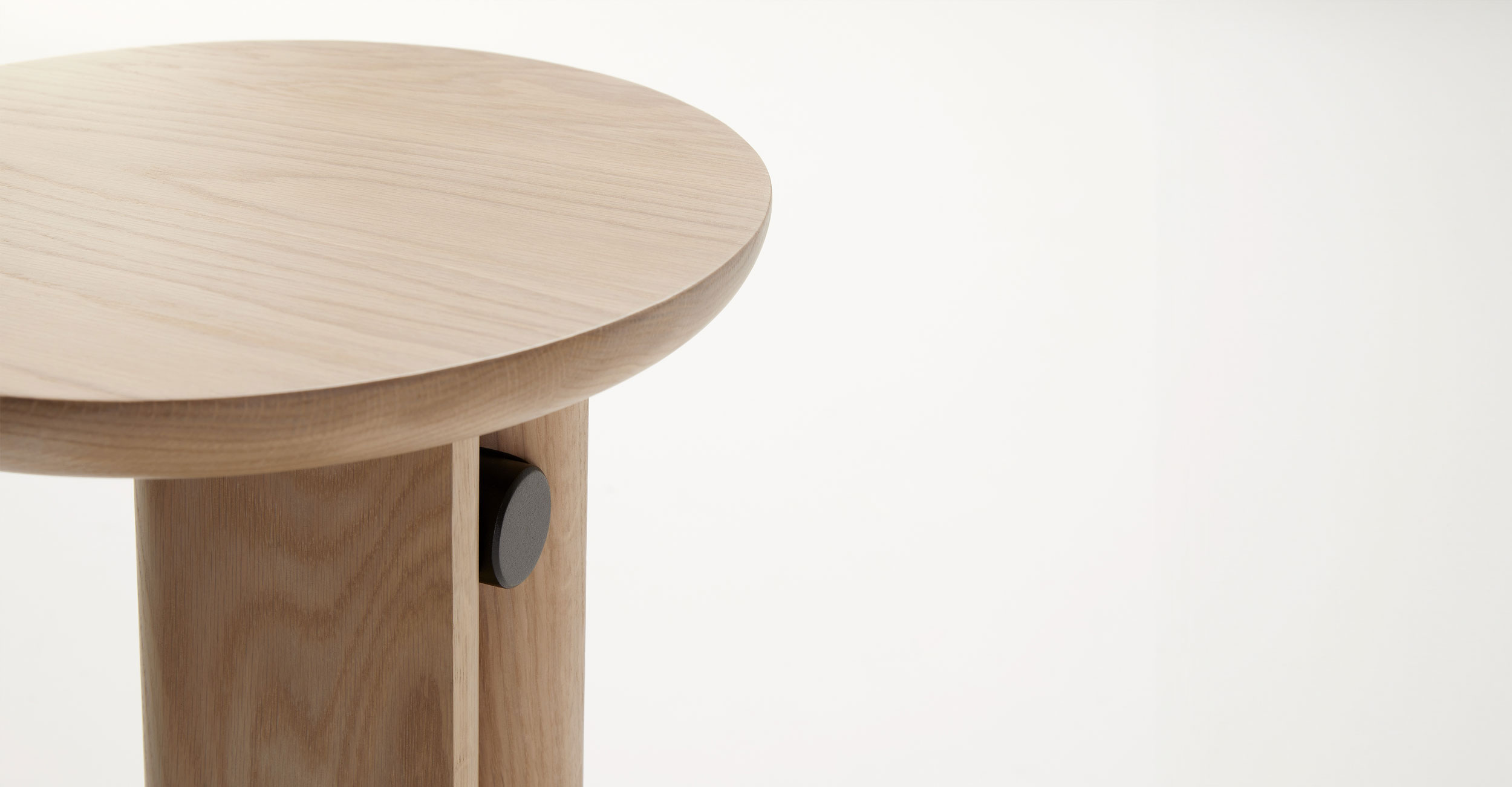 Detail view of Rook Stool in Natural White Oak finish